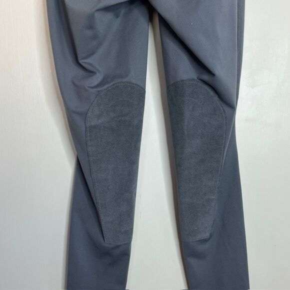 KERRITS GRAY KNIT RIDING LEGGINGS TIGHTS KNEE PATCHES SIZE MEDIUM - Picture 9 of 13